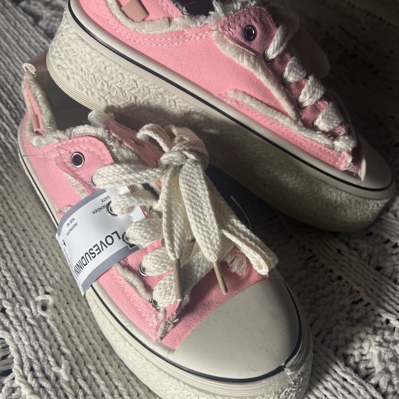 Pink Distressed Sneakers - Picture 3 of 3